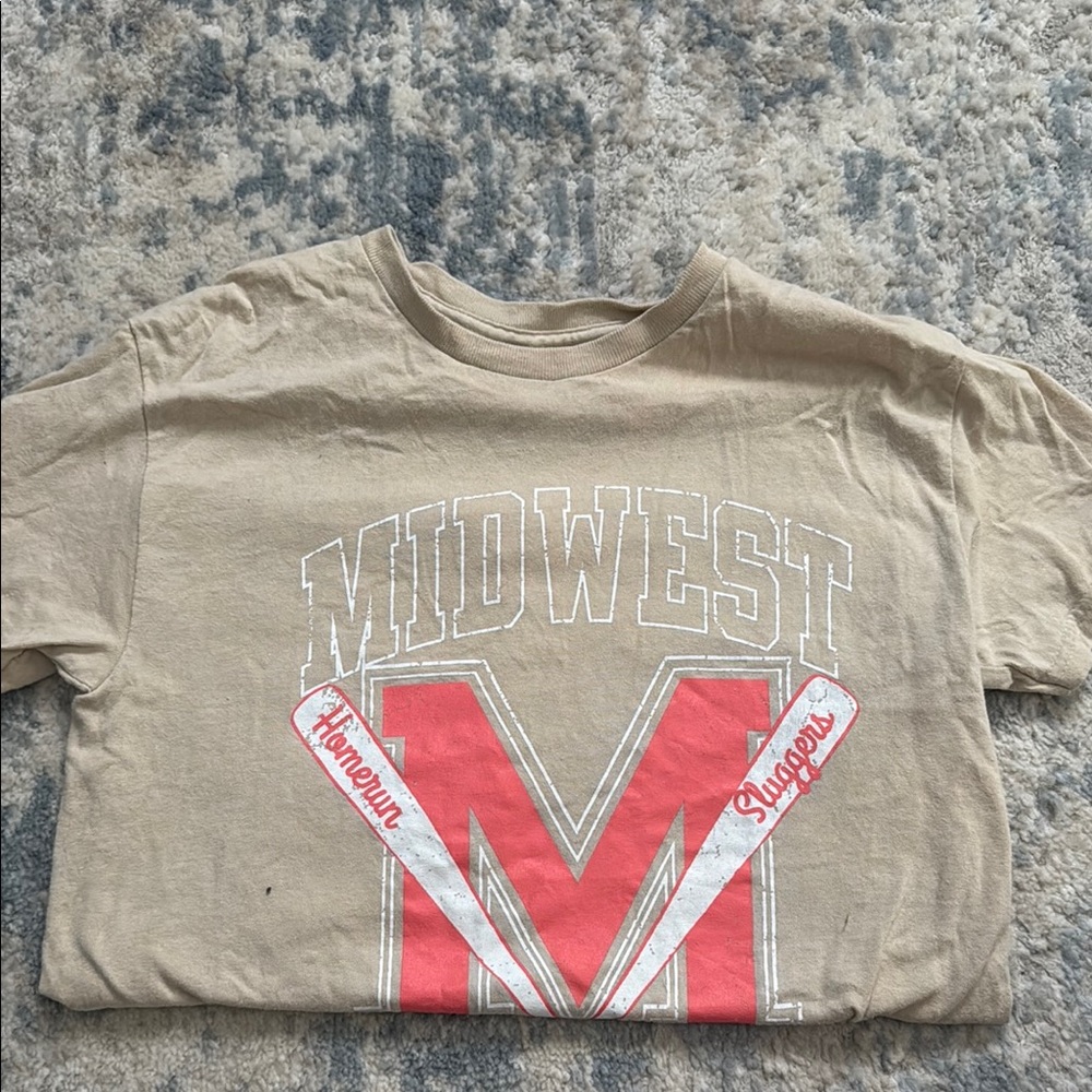 Rebellious One Bold Tan and Red Graphic Tee